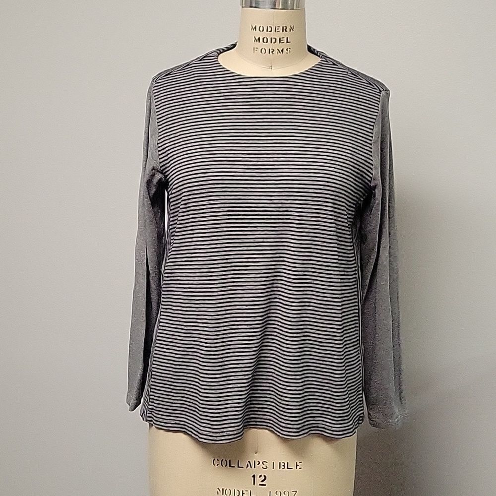 J. Jill perfect Pima Striped A-line top. Size M